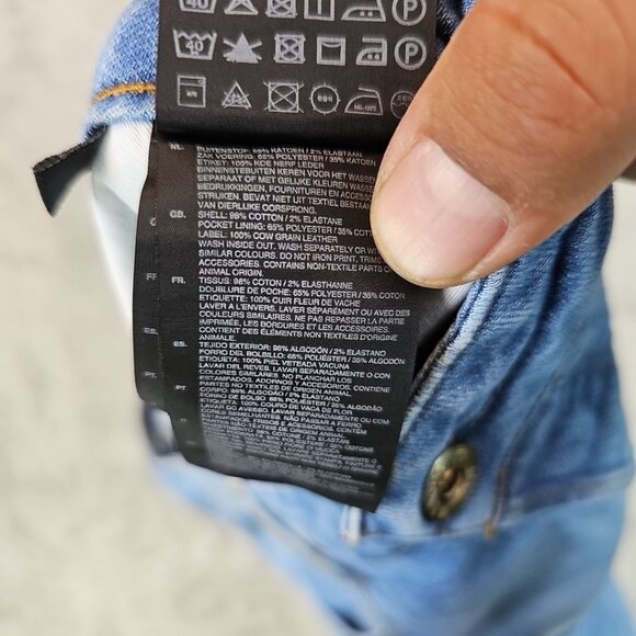 G-Star Raw 3301 Jeans Mens Size 34X32 Light Blue Straight Leg Button Fly Stretch - Picture 7 of 14